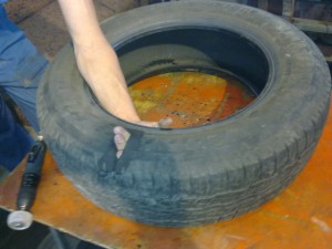 Работа с боковиной шины